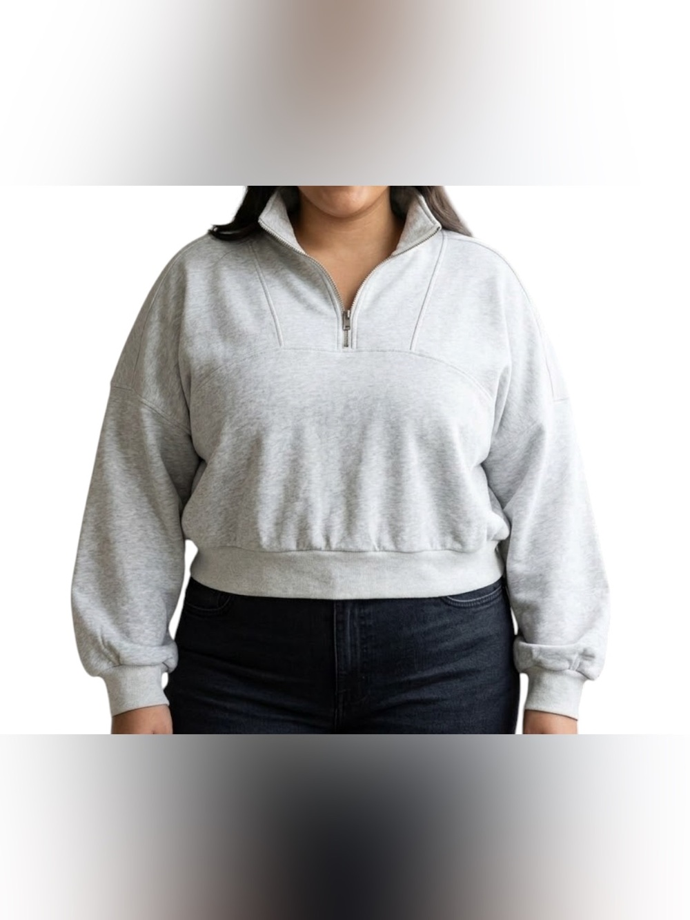Abercrombie & Fitch Women’s Size XL US Quarter Zip Sweatshirt Light Gray